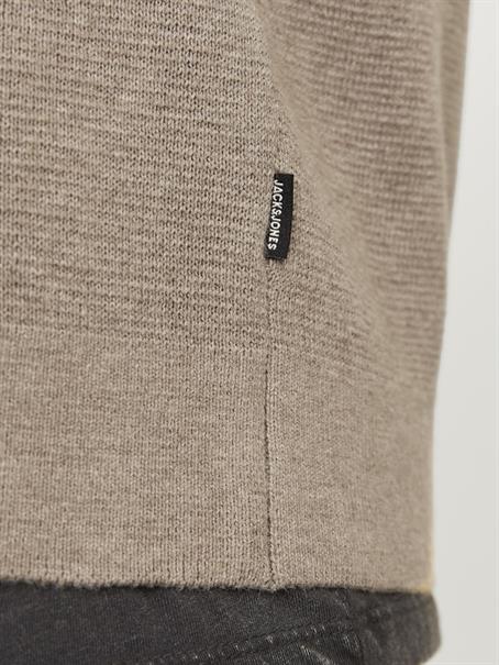 JPRBLAMILANO STITCH KNIT HALF ZIP SN greige
