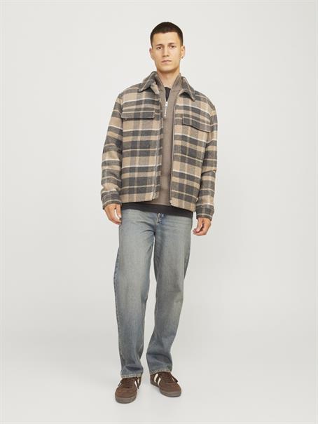 JPRBLAMILANO STITCH KNIT HALF ZIP SN greige