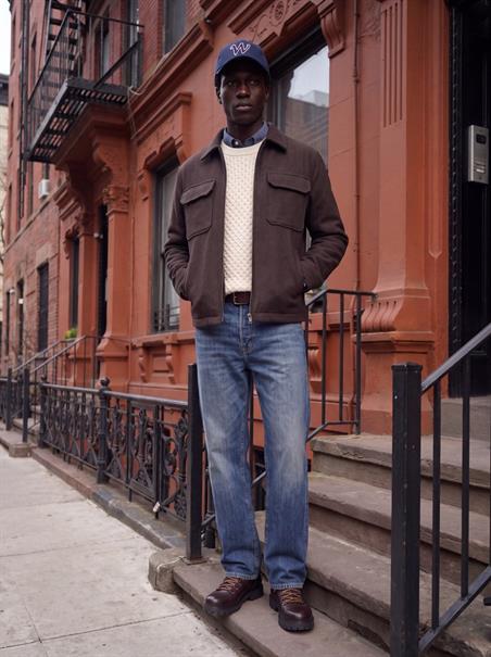 JPRBLUCALLUM CABLE KNIT CREW NECK parchment