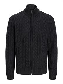 JPRBLUCALLUM CABLE KNIT FULL ZIP black