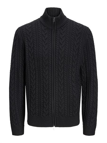 JPRBLUCALLUM CABLE KNIT FULL ZIP black