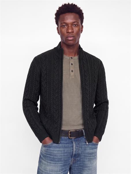 JPRBLUCALLUM CABLE KNIT FULL ZIP black