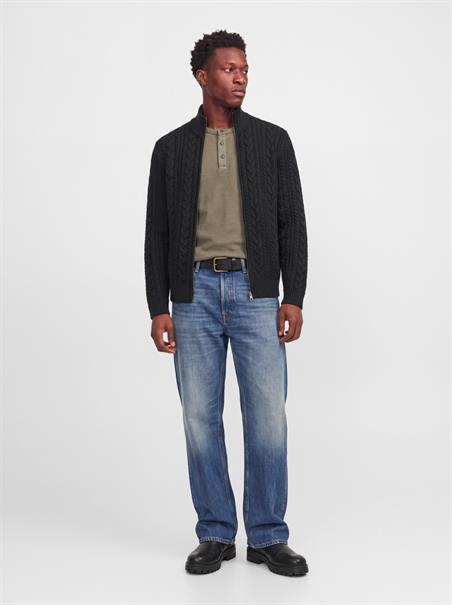 JPRBLUCALLUM CABLE KNIT FULL ZIP black