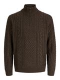 JPRBLUCALLUM CABLE KNIT HALF ZIP ganache