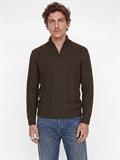 JPRBLUCALLUM CABLE KNIT HALF ZIP ganache