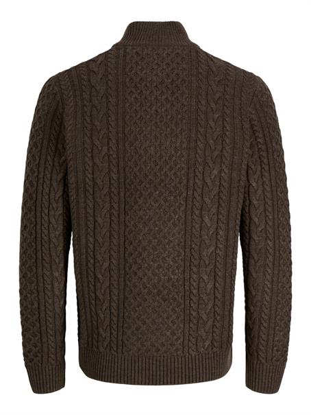 JPRBLUCALLUM CABLE KNIT HALF ZIP ganache