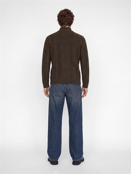 JPRBLUCALLUM CABLE KNIT HALF ZIP ganache