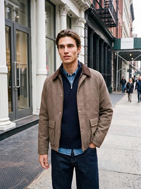 JPRBLUCALLUM CABLE KNIT HALF ZIP insignia blue