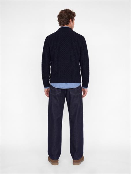 JPRBLUCALLUM CABLE KNIT HALF ZIP insignia blue