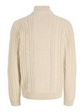 JPRBLUCALLUM CABLE KNIT HALF ZIP parchment