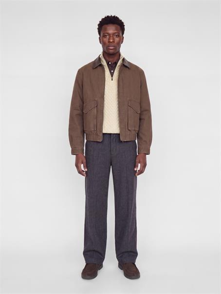 JPRBLUCALLUM CABLE KNIT HALF ZIP parchment