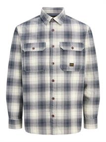 JPRBLUIVY CHECK L/S OVERSHIRT SN dark navy