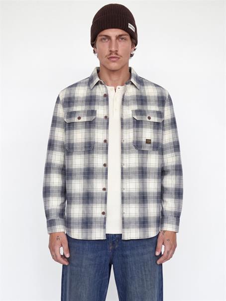 JPRBLUIVY CHECK L/S OVERSHIRT SN dark navy