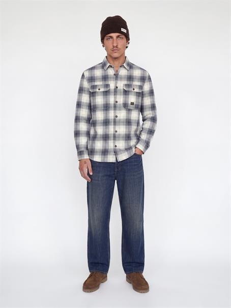 JPRBLUIVY CHECK L/S OVERSHIRT SN dark navy