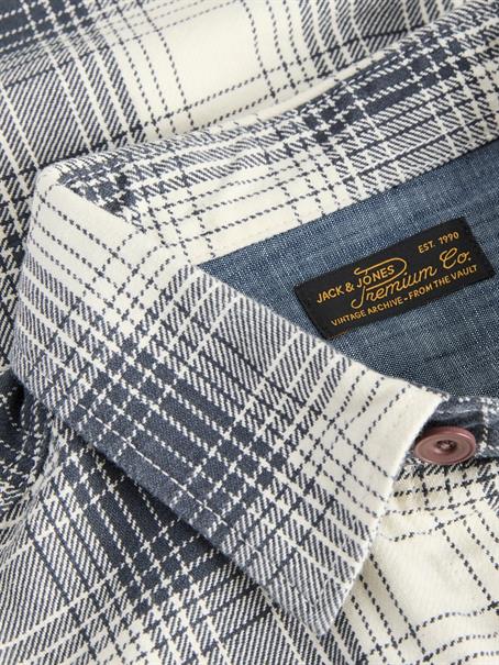 JPRBLUIVY CHECK L/S OVERSHIRT SN dark navy