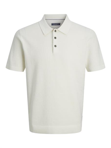 JPRBLURILEY KNIT POLO SS SN cloud dancer