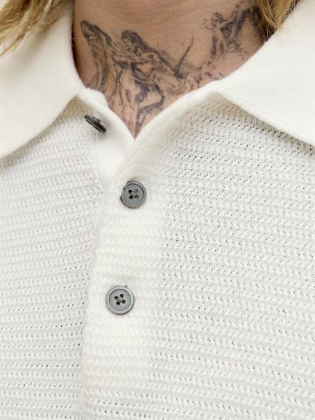 JPRBLURILEY KNIT POLO SS SN cloud dancer