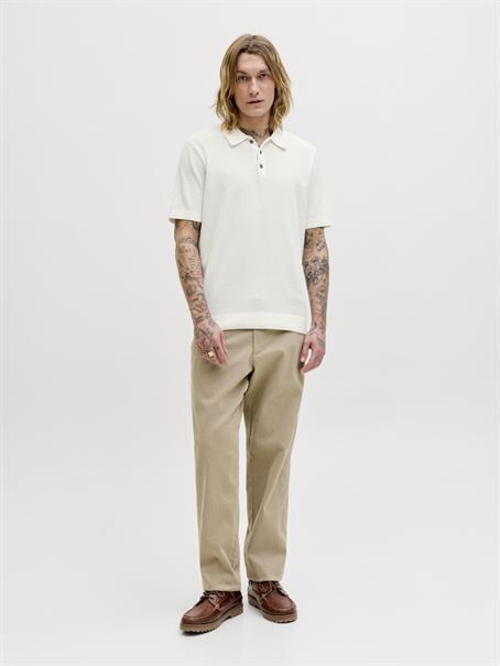 JPRBLURILEY KNIT POLO SS SN cloud dancer