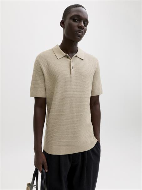 JPRBLURILEY KNIT POLO SS SN lemon pepper