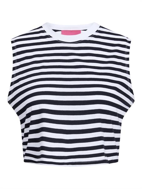 JXALVIRA SL SLIM CROP STRIPE EVERY TEE bright white