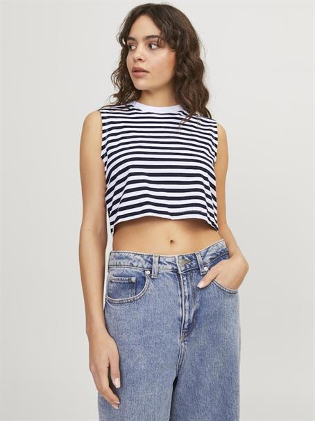 JXALVIRA SL SLIM CROP STRIPE EVERY TEE bright white