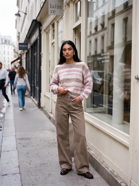 JXAMELIA CREW NECK KNIT fog