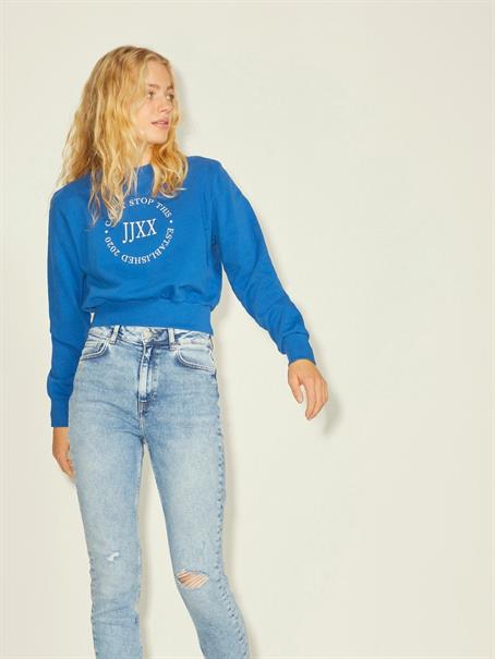 JXBELLA LS RELAXED VINT SWEAT SN blue iolite-bright white print