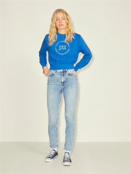 JXBELLA LS RELAXED VINT SWEAT SN blue iolite-bright white print