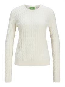 JXCARA COMFY CABLE CREW NECK KNIT vanilla ice