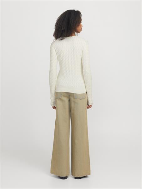 JXCARA COMFY CABLE CREW NECK KNIT vanilla ice