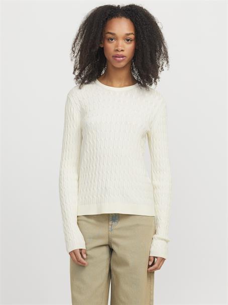 JXCARA COMFY CABLE CREW NECK KNIT vanilla ice