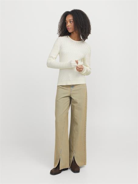 JXCARA COMFY CABLE CREW NECK KNIT vanilla ice
