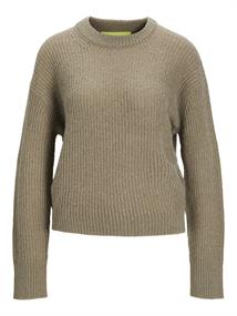 JXEMBER FLUFFY CREW NECK KNIT brindle