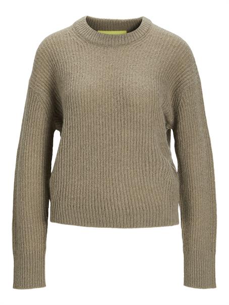 JXEMBER FLUFFY CREW NECK KNIT brindle