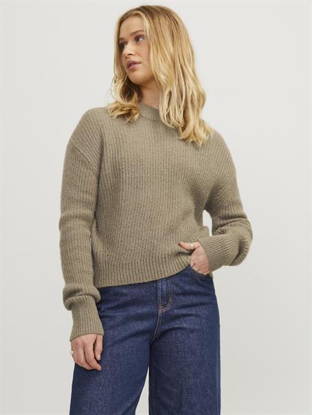 JXEMBER FLUFFY CREW NECK KNIT brindle