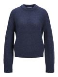 JXEMBER FLUFFY CREW NECK KNIT navy blazer