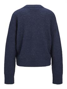 JXEMBER FLUFFY CREW NECK KNIT navy blazer