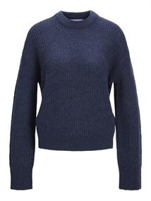 JXEMBER FLUFFY CREW NECK KNIT navy blazer
