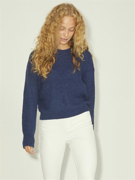 JXEMBER FLUFFY CREW NECK KNIT navy blazer