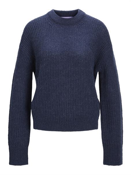 JXEMBER FLUFFY CREW NECK KNIT navy blazer