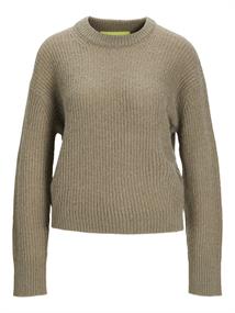 JXEMBER FLUFFY CREW NECK KNIT NOOS brindle