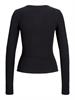 JXFIFI LS RIB CARDIGAN JRS LN black