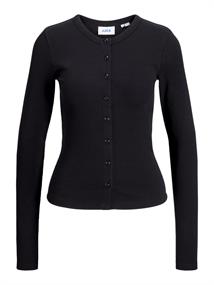 JXFIFI LS RIB CARDIGAN JRS LN black