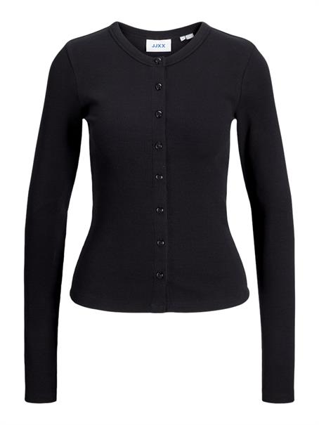 JXFIFI LS RIB CARDIGAN JRS LN black