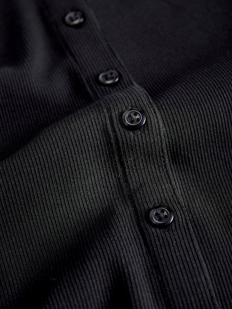 JXFIFI LS RIB CARDIGAN JRS LN black