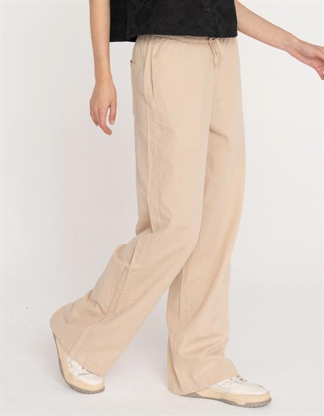 JXFLORA LINEN BLEND MW PANT WVN SN cement