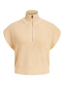 JXFLORENCE TWIST HALF ZIP VEST KNIT SN beige