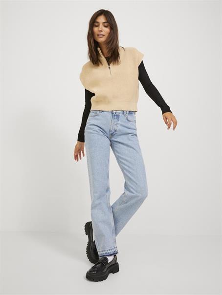 JXFLORENCE TWIST HALF ZIP VEST KNIT SN beige