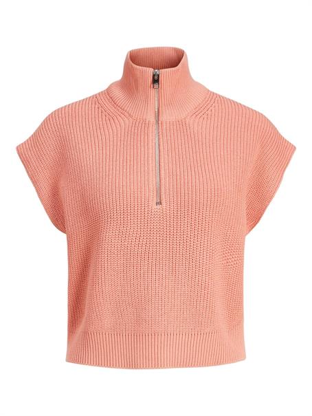 JXFLORENCE TWIST HALF ZIP VEST KNIT SN coral haze