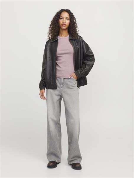JXFOREST STR SL WASH RIB TOP JRS SN mauve shadows